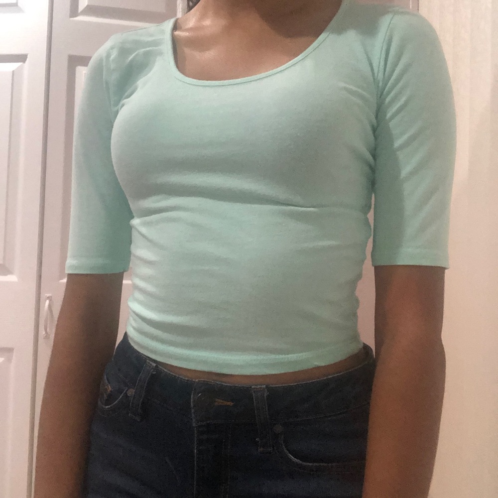 Mint green crop top